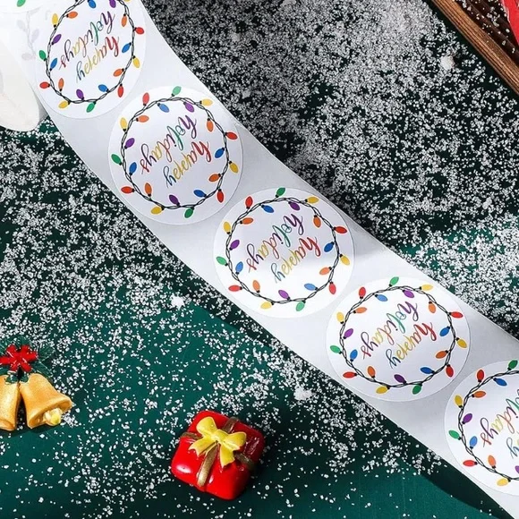 NEW! HAPPY HOLIDAYS 50 stickers - Picture 2 of 3